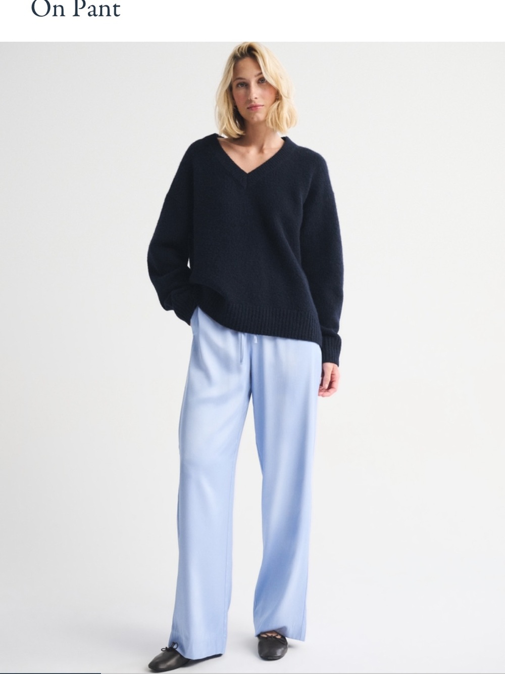 Abercrombie & Fitch Sky Blue Wide-Leg Satin Trousers